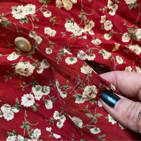 Vintage 90s Kathryn Deen New York Floral Button Down Maxi Dress Size L/XL - Picture 10 of 10